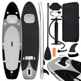 vidaXL SUP-Board-Set Aufblasbar 330 x 76 x 10 cm Schwarz