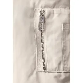 street one studio STREET ONE STUDIO, Damen, Gr. 42, beige (pearly sand), Stoff, Obermaterial: 100% Polyester; Futter: 100% Polyester, unifarben, normal normal, Rundhals, Bündchen, Jacken Blouson, mit Rundhalsausschnitt