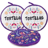 Lyellfe Tortilla Wärmertasche, 30,5 cm, mikrowellengeeignet, Stoffbeutel, isoliertes Tuch, Speisewärmer für Pizza, Taco-Pfannkuchen und Maismehl, 3 Stück