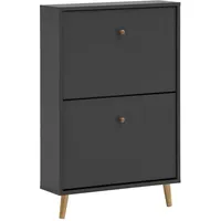 Tchibo Schuhkipper anthrazit Holz Eiche,Esche, massiv, 59.8x92.2x19.55 cm, platzsparend
