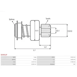 AS-PL Freilaufgetriebe, Starter Universal  SD0011P