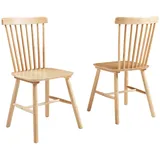 [en.casa] Esszimmerstuhl Karmoy Holz Natur 2er Set