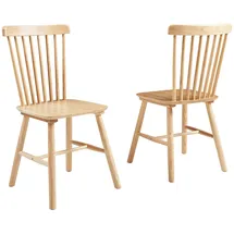 [en.casa] Esszimmerstuhl Karmoy Holz Natur 2er Set