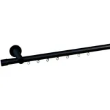 INDEKO Gardinenstange INDEKO "Consul", schwarz, L:170cm Ø:20mm, Aluminium, Gardinenstangen, Innenlauf Komplett-Set inkl. Gleitern und Montagematerial