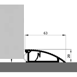 Elton ELLEN Türanschlagschiene AKW,Alu si 63x20x900mm