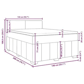 vidaXL Boxspringbett mit Matratze Schwarz 140x200 cm Stoff