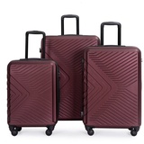 Travelhouse Trolleyset Bali, 4 Rollen, (Komplett Set, 3 tlg., 3-er Koffer Set), Inneinader stapelbar. Standfüße mit Hängefunktion M&L. rot