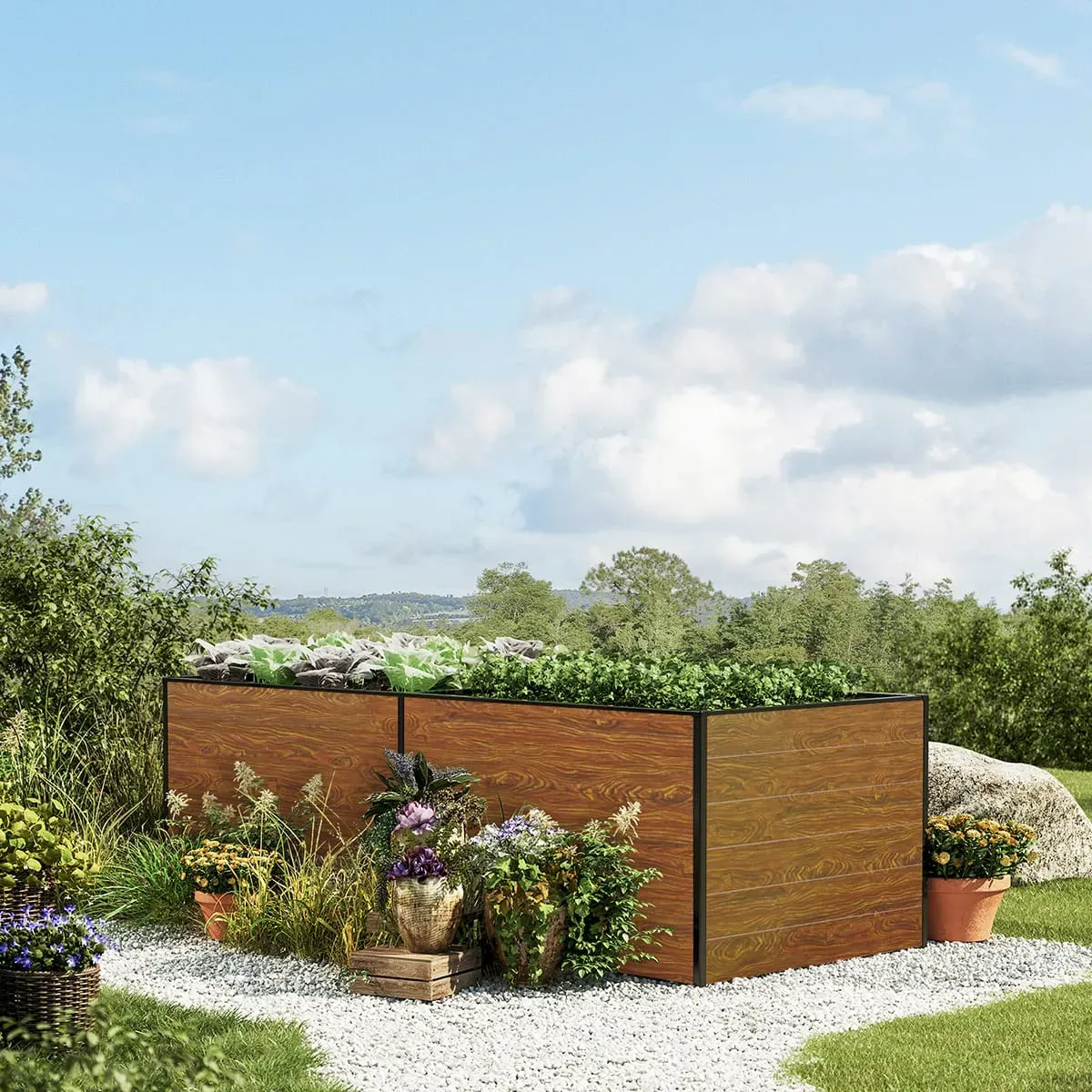 GFP Kingsize 119 x 235 x 77 cm Orto rialzato, look legno - (GFPV00362)