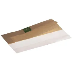 WISEFOOD 500 Stück - Sandwichbeutel 1/2 Papier, 1/2 PLA - 140+2x30x230mm