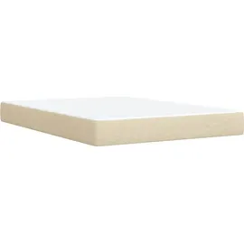 vidaXL Boxspringbett mit Matratze Creme 140x200 cm Stoff - Creme