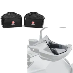 Set: Alukoffer Innentaschen passend für BMW R 1250 / 1200 GS / Adventure 04-21 Koffer Taschen Bagtecs MS1 + Handprotektoren Verlängerung passend für BMW R 1200 GS Adventure 14-18 Motoguard rauchgrau