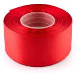Creativery 32m Satinband 50mm (055 rot) // Schleifenband einseitiges Hochzeit Taufe Deko Band Dekoband Geschenkband 5cm