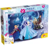Lisciani Liscianigiochi 74006 Puzzle 2 in 1 doppelseitig Plus 24 Stück Frozen Die Eiskönigin - Disney, Mehrfarbig, 50X35 cm