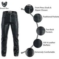 Herren Lederhose lederjeans bikerjeans jeans hose echtleder Schwarz & Braun, Größe:54/XL, Farbe:Dunkelbraun - Dunkelbraun - XL