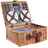 H&D Manufaktur Picknickkorb Handgefertigt für 4 Personen mit Kühlfach und Zubehör 40 x 30 x 20 cm blau