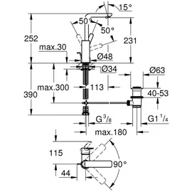 Grohe Lineare Einhandmischer Hard Graphite