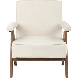 Beliani Sessel EVJE Stoff 65 x 81 x 57 cm Beige mit Kissen
