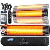 KESSER® Infrarotstrahler 2500W Infrarot Heizstrahler mit Fernbedienung, 3 Stufen, Instant-Heat, Wandhalterung, Terrassenstrahler, Quarzstrahler, Terrassenheizer, inkl. Schutzhülle, Timer - Schwarz