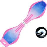 ERNAN Waveboard- Compact Lightweight Caster Board Kids/Teens. Waveboard Kinder Street Surfen Caster Torsion Skateboard Double Decks Casterboards Mit LED Leuchtrollen (Nebulae PINK)