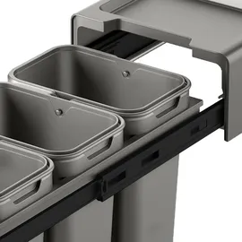 Svita Einbaumülleimer 30L (3x10L) 3 Fächer mit Deckel Mülltrennsystem - Grau