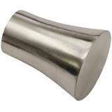 Gardinia Konus, 2 x Endstück, Metall, Edelstahl-Optik, für Ø 19 mm