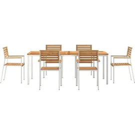 vidaXL Garten Essgruppe 7 pcs Braun Massivholz Teak - Braun