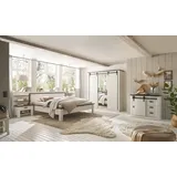 99rooms Woodsher Schlafzimmerset Pinie Weiß Anthrazit