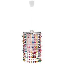 RGB LED Hängeleuchte, Kristalle bunt 22,5 cm