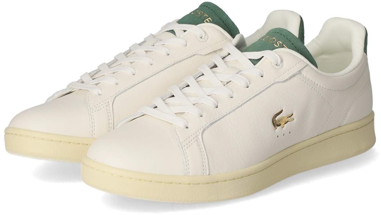 Lacoste Herren Low Sneaker Carnaby PRO Weiß (Off White) Glattleder, Größe:81⁄2, Farbauswahl:Weiss-Kombi
