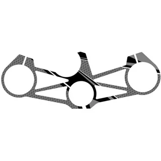 Puig 3478U Gabelbrücken-Schutzaufkleber mit Carbon-Optik, widerstandsfähig gegen Stöße, Kratzer und UV-Strahlung, Grau