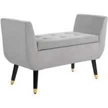 Homcom Sitzbank mit Stauraum Armlehnen Polsterbank mit Samtoptik, Sitztruhe mit Holzbeine, Truhenbank für Wohnzimmer Schlafzimmer Flur 107 x 42 x 65 cm, Esszimmer, Bänke, Sitzbänke