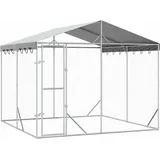 vidaXL Hundezwinger 3 x 3 x 2,5 m Stahl Silber