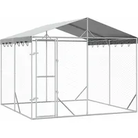 vidaXL Hundezwinger 3 x 3 x 2,5 m Stahl Silber
