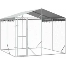 vidaXL Hundezwinger 3 x 3 x 2,5 m Stahl Silber