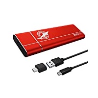 Dogfish Tragbare Externe SSD 512GB Ngff 2242/2260/2280 Rot Aluminium USB 3.1 Typ C Ultraleichte Externe SSD Tragbares Mini-Solid-State-Laufwerk für Mac Windows Android Linux