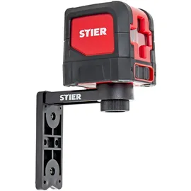 Stier Kreuzlinienlaser 2x120°, Projektion in 2D, automatische Selbstnivellierung, Umschaltbar horizontal/vertikal, magnetischer Wandhalterung, mit