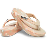 Crocs Damen Classic Platform Flip W Flipflop, Chai/Multi, 56 EU