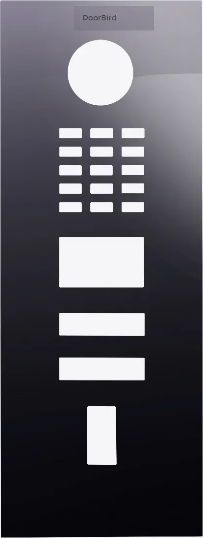 DoorBird D2102FV Fingerprint 50/D2102FV EKEY Frontblende Titan-Optik als PVD Beschichtung, Edelstahl V4A, hochglanzpoliert