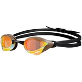 ARENA Cobra Core Swipe Mirror Schwimmbrille für Damen und Herren, Gelb Kupfer/Choco