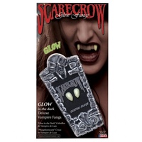 Horror-Shop Vampir-Kostüm Scarecrow Vampirzähne Schwarzlicht Aktiv Small weiß