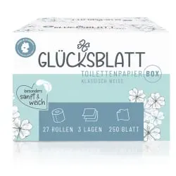 Fripa Glücksblatt Toilettenpapier, weiß, 3-lagig 1802700 , 1 Palette = 36 Kartons à 27 x 250 Blatt
