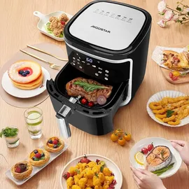 Aigostar - XXL-Luftfritteuse mit Staubschutz, 7 l Air Fryer, 1900 W und Warmhaltefunktion, Rezeptbuch im Lieferumfang enthalten, LED-Touch-Panel, doppelte
