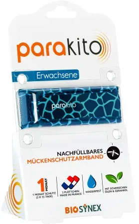 Parakito Mückenschutzarmband Nachfüllbar Erwachsene Giraffe1 Stück