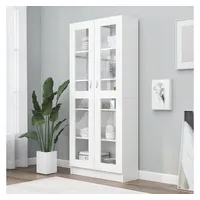 vidaXL Vitrinenschrank 82,5 x 30,5 x 185,5 cm Weiß