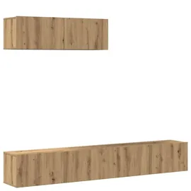 vidaXL 3-tlg. TV-Schrank-Set Wandmontage 3440 x 980 x 30 cm Braun Holzwerkstoff