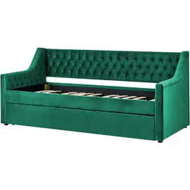 Beliani Ausziehbett MONTARGIS 90 x 200 cm smaragdgrün