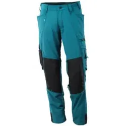 Mascot Hose mit Knietaschen, Stretchstoff Hose Größe 76C43, Dunkelpetroleum