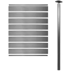 MCW WPC-Sichtschutz Savoie, Zaun Windschutz, Alu-Pfosten zum Einbetonieren ~ Erweiterungselement schmal, 95cm grau
