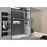 Bernstein Nischendusche mit Schiebetür Soft-Close DX906 flex - 8 mm Nano Echtglas Schwarz matt 120cm