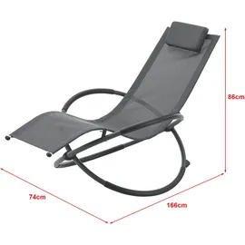 [en.casa] Pulsano Schaukelliege 166 x 74 x 86 cm Dunkelgrau